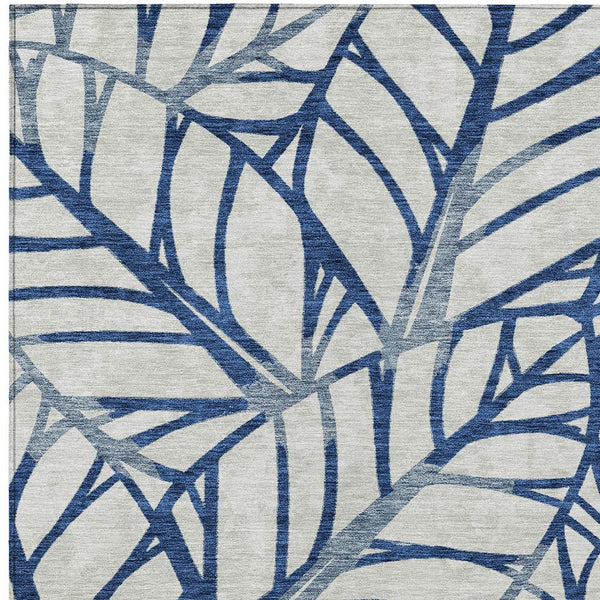 Homeroots 3' Artichoke Green And Beige Floral Washable Area Rug For Indoor Outdoor Use, Durable & Stylish 5' X 8' Polyester 584213