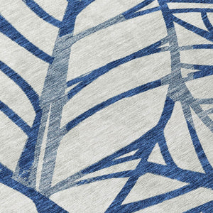 Homeroots 3' Artichoke Green And Beige Floral Washable Area Rug For Indoor Outdoor Use, Durable & Stylish 8' Round Polyester 584214