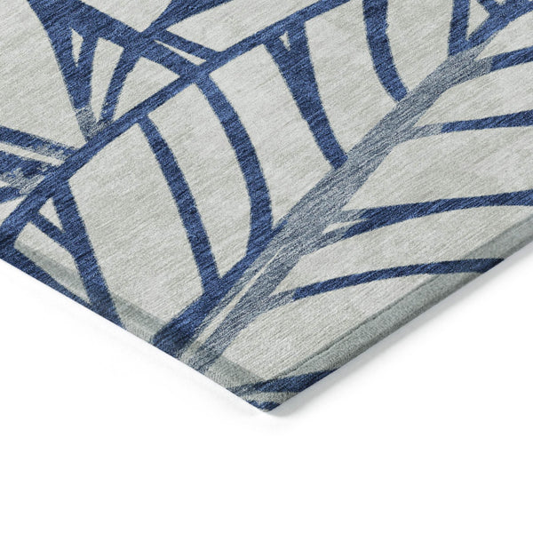 Homeroots 3' Artichoke Green And Beige Floral Washable Area Rug For Indoor Outdoor Use, Durable & Stylish 10' X 14' Polyester 584217