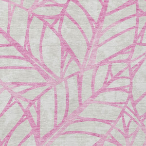 Homeroots 3' Artichoke Green And Beige Floral Washable Area Rug For Indoor Outdoor Use, Durable & Stylish 3' X 5' Polyester 584224