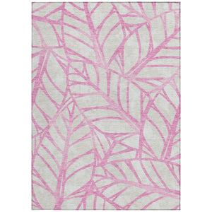 Homeroots 3' Artichoke Green And Beige Floral Washable Area Rug For Indoor Outdoor Use, Durable & Stylish 8' X 10' Polyester 584227