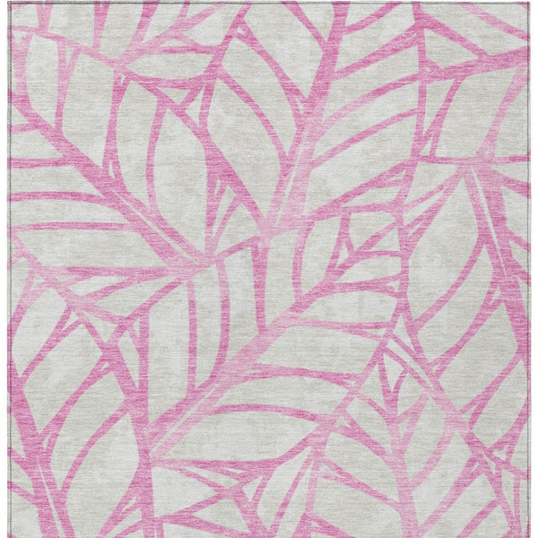 Homeroots 3' Artichoke Green And Beige Floral Washable Area Rug For Indoor Outdoor Use, Durable & Stylish 10' X 14' Polyester 584229