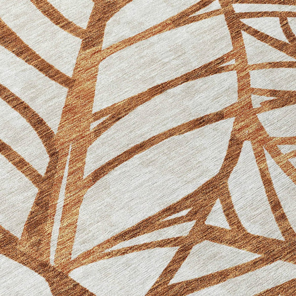 Homeroots 3' Artichoke Green And Beige Floral Washable Area Rug For Indoor Outdoor Use, Durable & Stylish 3' X 5' Polyester 584230