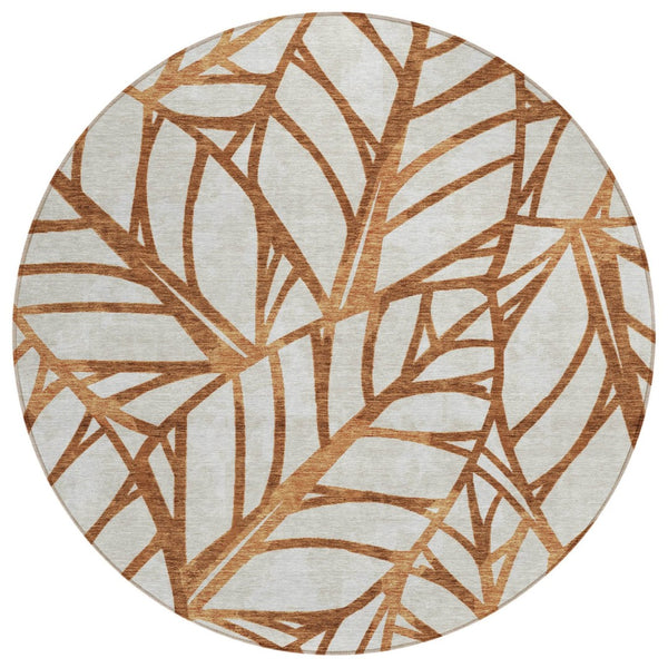 HomeRoots 5' Vibrant Floral Washable Area Rug - Durable Indoor/Outdoor Design for High-Traffic Spaces 8' Round 584232