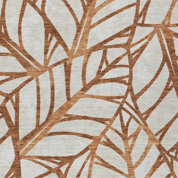 Homeroots 3' Artichoke Green And Beige Floral Washable Area Rug For Indoor Outdoor Use, Durable & Stylish 8' X 10' Polyester 584233