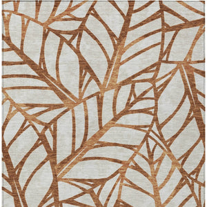 Homeroots 3' Artichoke Green And Beige Floral Washable Area Rug For Indoor Outdoor Use, Durable & Stylish 10' X 14' Polyester 584235