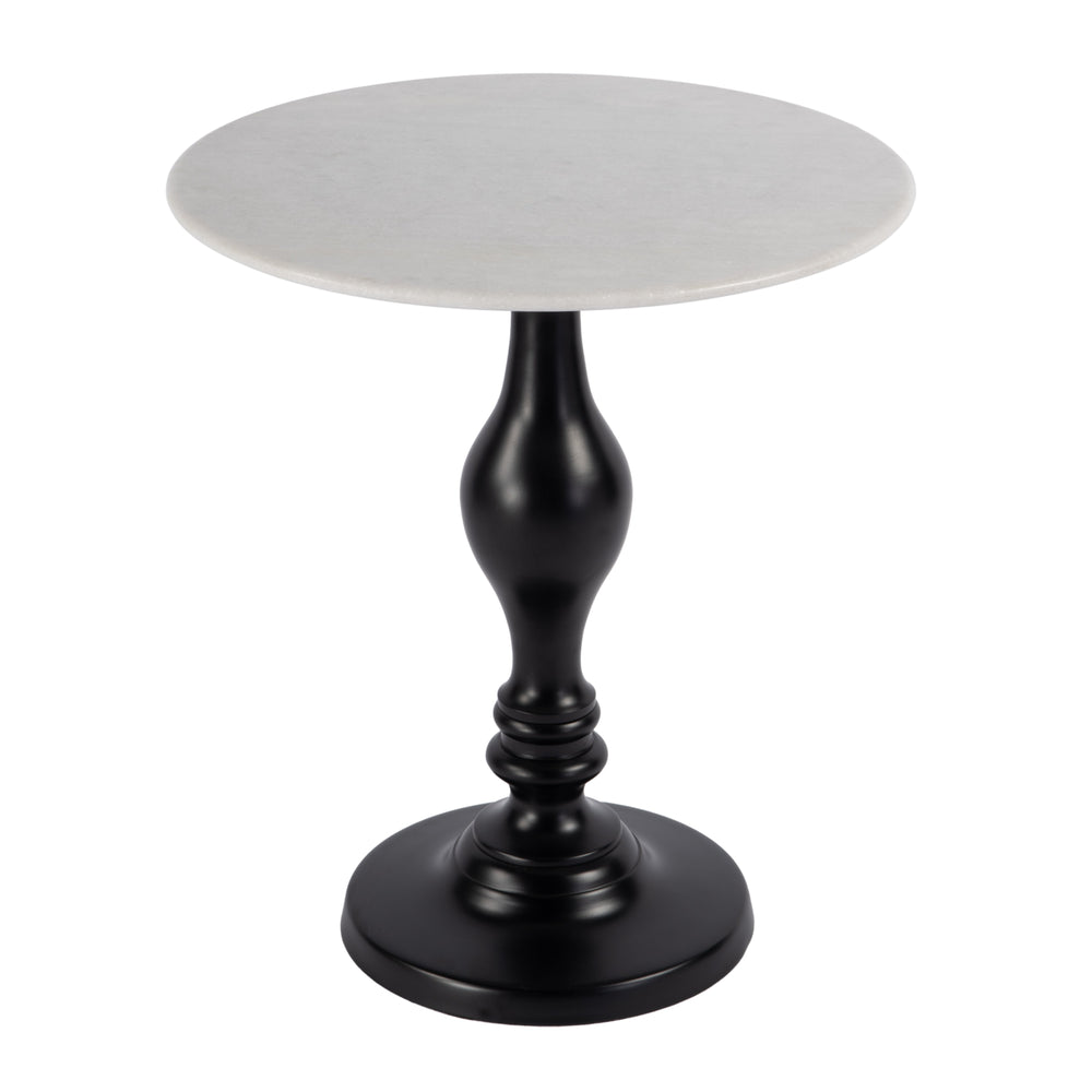 Butler Specialty Milan Round Marble Top Pedestal Side Table - Elegant Design For Stylish Home Decor & Functionality Black,White Aluminum,Marble,Plywood 5842389-butler