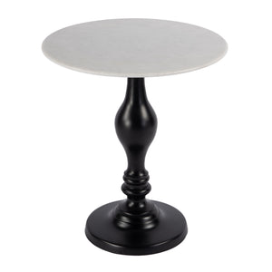 Butler Specialty Milan Round Marble Top Pedestal Side Table - Elegant Design For Stylish Home Decor & Functionality Black,White Aluminum,Marble,Plywood 5842389-butler