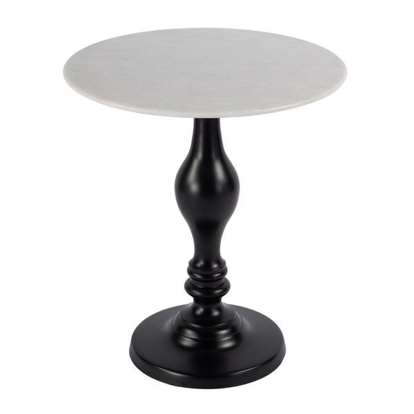 Butler Specialty Milan Round Marble Top Pedestal Side Table - Elegant Design For Stylish Home Decor & Functionality Black,White Aluminum,Marble,Plywood 5842389-butler