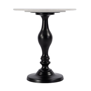 Butler Specialty Milan Round Marble Top Pedestal Side Table - Elegant Design For Stylish Home Decor & Functionality Black,White Aluminum,Marble,Plywood 5842389-butler