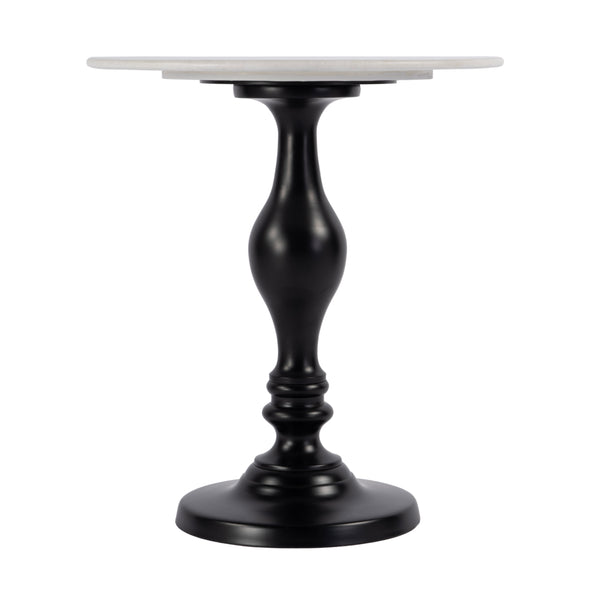 Butler Specialty Milan Round Marble Top Pedestal Side Table - Elegant Design For Stylish Home Decor & Functionality Black,White Aluminum,Marble,Plywood 5842389-butler