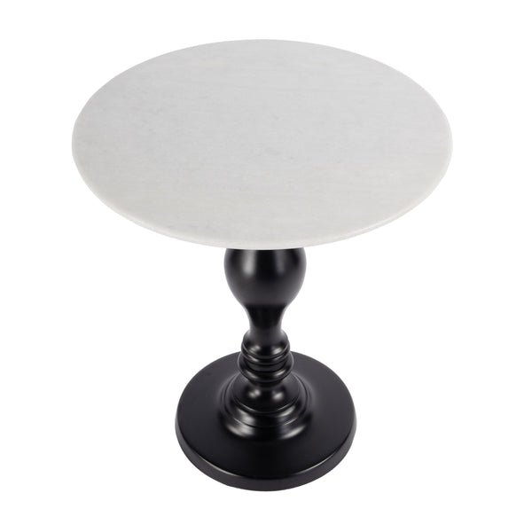 Butler Specialty Milan Round Marble Top Pedestal Side Table - Elegant Design For Stylish Home Decor & Functionality Black,White Aluminum,Marble,Plywood 5842389-butler