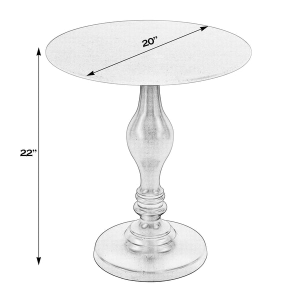 Butler Specialty Milan Round Marble Top Pedestal Side Table - Elegant Design For Stylish Home Decor & Functionality Black,White Aluminum,Marble,Plywood 5842389-butler