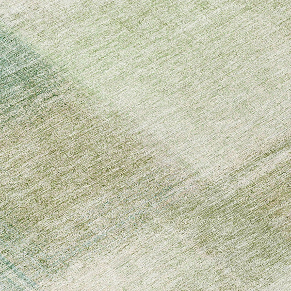 Homeroots 3' Artichoke Green Abstract Washable Indoor Outdoor Area Rug – Durable, Stylish, Stain Resistant Design 8' Round Polyester 584244