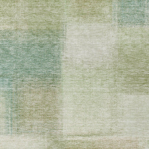 Homeroots 3' Artichoke Green Abstract Washable Indoor Outdoor Area Rug – Durable, Stylish, Stain Resistant Design 9' X 12' Polyester 584246