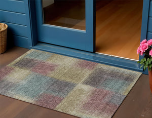 Homeroots 3' Artichoke Green Abstract Washable Indoor Outdoor Area Rug – Durable, Stylish, Stain Resistant Design 3' X 5' Polyester 584248