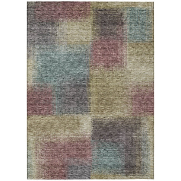 HomeRoots 5' Versatile Beige Mauve Brown Abstract Washable Area Rug for Indoor & Outdoor Spaces, Durable Design 8' X 10' 584251