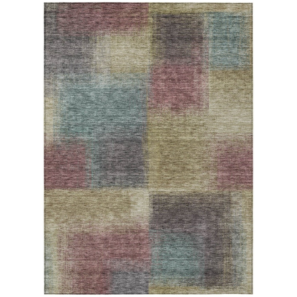 HomeRoots 5' Versatile Beige Mauve Brown Abstract Washable Area Rug for Indoor & Outdoor Spaces, Durable Design 10' X 14' 584253