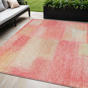 Homeroots 3' Artichoke Green Abstract Washable Indoor Outdoor Area Rug – Durable, Stylish, Stain Resistant Design 5' X 8' Polyester 584255