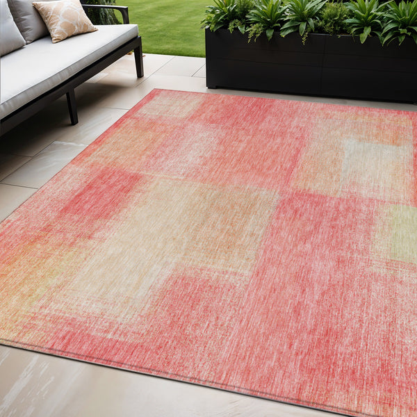 Homeroots 3' Artichoke Green Abstract Washable Indoor Outdoor Area Rug – Durable, Stylish, Stain Resistant Design 5' X 8' Polyester 584255