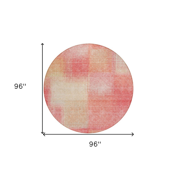 Homeroots 3' Artichoke Green Abstract Washable Indoor Outdoor Area Rug – Durable, Stylish, Stain Resistant Design 8' Round Polyester 584256