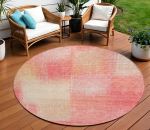 Homeroots 3' Artichoke Green Abstract Washable Indoor Outdoor Area Rug – Durable, Stylish, Stain Resistant Design 8' Round Polyester 584256