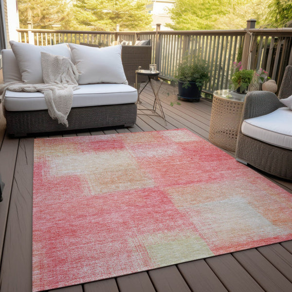 Homeroots 3' Artichoke Green Abstract Washable Indoor Outdoor Area Rug – Durable, Stylish, Stain Resistant Design 9' X 12' Polyester 584258