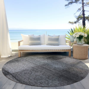 Homeroots 3' Artichoke Green Abstract Washable Indoor Outdoor Area Rug – Durable, Stylish, Stain Resistant Design 8' Round Polyester 584262