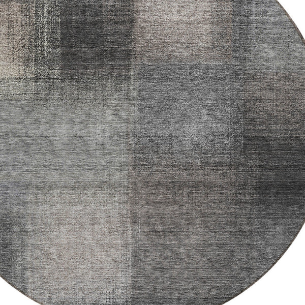 Homeroots 3' Artichoke Green Abstract Washable Indoor Outdoor Area Rug – Durable, Stylish, Stain Resistant Design 8' Round Polyester 584262