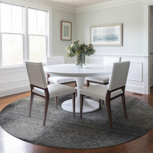 Homeroots 3' Artichoke Green Abstract Washable Indoor Outdoor Area Rug – Durable, Stylish, Stain Resistant Design 8' Round Polyester 584262