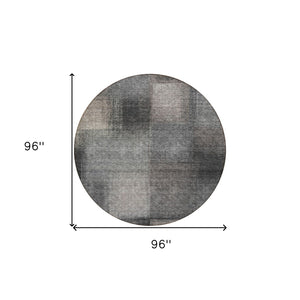 Homeroots 3' Artichoke Green Abstract Washable Indoor Outdoor Area Rug – Durable, Stylish, Stain Resistant Design 8' Round Polyester 584262