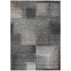 HomeRoots 5' Charcoal Gray and Silver Abstract Area Rug - Stylish, Washable, Indoor/Outdoor Solution for Any Space 8' X 10' 584263