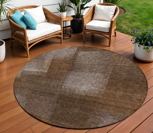 Homeroots 3' Artichoke Green Abstract Washable Indoor Outdoor Area Rug – Durable, Stylish, Stain Resistant Design 8' Round Polyester 584268