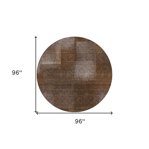 Homeroots 3' Artichoke Green Abstract Washable Indoor Outdoor Area Rug – Durable, Stylish, Stain Resistant Design 8' Round Polyester 584268