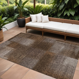 Homeroots 3' Artichoke Green Abstract Washable Indoor Outdoor Area Rug – Durable, Stylish, Stain Resistant Design 8' X 10' Polyester 584269