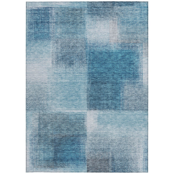 Homeroots 3' Artichoke Green Abstract Washable Indoor Outdoor Area Rug – Durable, Stylish, Stain Resistant Design 5' X 8' Polyester 584273