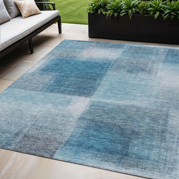 Homeroots 3' Artichoke Green Abstract Washable Indoor Outdoor Area Rug – Durable, Stylish, Stain Resistant Design 5' X 8' Polyester 584273