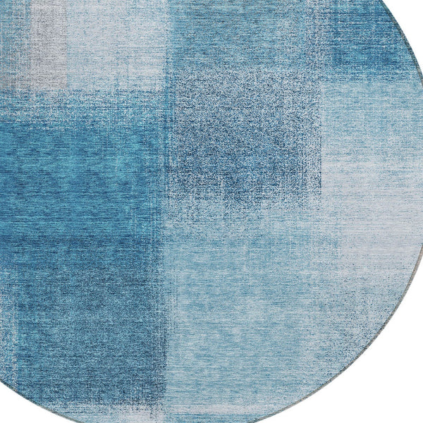 Homeroots 3' Artichoke Green Abstract Washable Indoor Outdoor Area Rug – Durable, Stylish, Stain Resistant Design 8' Round Polyester 584274