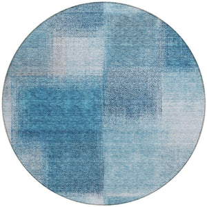 Homeroots 3' Artichoke Green Abstract Washable Indoor Outdoor Area Rug – Durable, Stylish, Stain Resistant Design 8' Round Polyester 584274