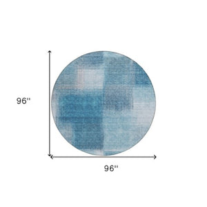 Homeroots 3' Artichoke Green Abstract Washable Indoor Outdoor Area Rug – Durable, Stylish, Stain Resistant Design 8' Round Polyester 584274