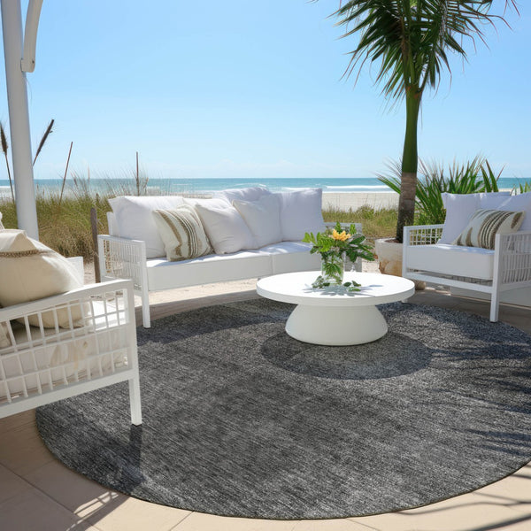 Homeroots 3' Artichoke Green Abstract Washable Indoor Outdoor Area Rug – Durable, Stylish, Stain Resistant Design 8' Round Polyester 584280