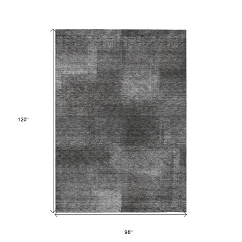 Homeroots 3' Artichoke Green Abstract Washable Indoor Outdoor Area Rug – Durable, Stylish, Stain Resistant Design 8' X 10' Polyester 584281