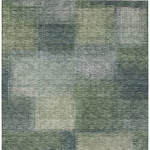 Homeroots 3' Artichoke Green Abstract Washable Indoor Outdoor Area Rug – Durable, Stylish, Stain Resistant Design 5' X 8' Polyester 584285