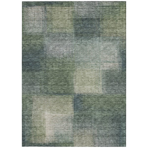 Homeroots 3' Artichoke Green Abstract Washable Indoor Outdoor Area Rug – Durable, Stylish, Stain Resistant Design 10' X 14' Polyester 584289