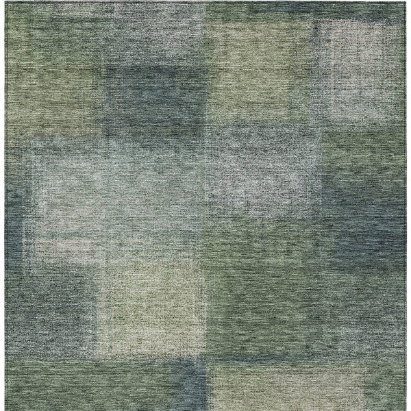 Homeroots 3' Artichoke Green Abstract Washable Indoor Outdoor Area Rug – Durable, Stylish, Stain Resistant Design 10' X 14' Polyester 584289