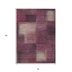 Homeroots 3' Artichoke Green Abstract Washable Indoor Outdoor Area Rug – Durable, Stylish, Stain Resistant Design 3' X 5' Polyester 584290