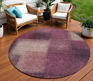 Homeroots 3' Artichoke Green Abstract Washable Indoor Outdoor Area Rug – Durable, Stylish, Stain Resistant Design 8' Round Polyester 584292