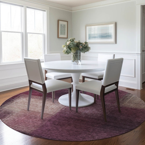 Homeroots 3' Artichoke Green Abstract Washable Indoor Outdoor Area Rug – Durable, Stylish, Stain Resistant Design 8' Round Polyester 584292