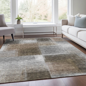 Homeroots 3' Artichoke Green Abstract Washable Indoor Outdoor Area Rug – Durable, Stylish, Stain Resistant Design 3' X 5' Polyester 584296