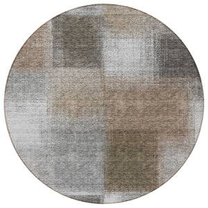 Homeroots 3' Artichoke Green Abstract Washable Indoor Outdoor Area Rug – Durable, Stylish, Stain Resistant Design 8' Round Polyester 584298